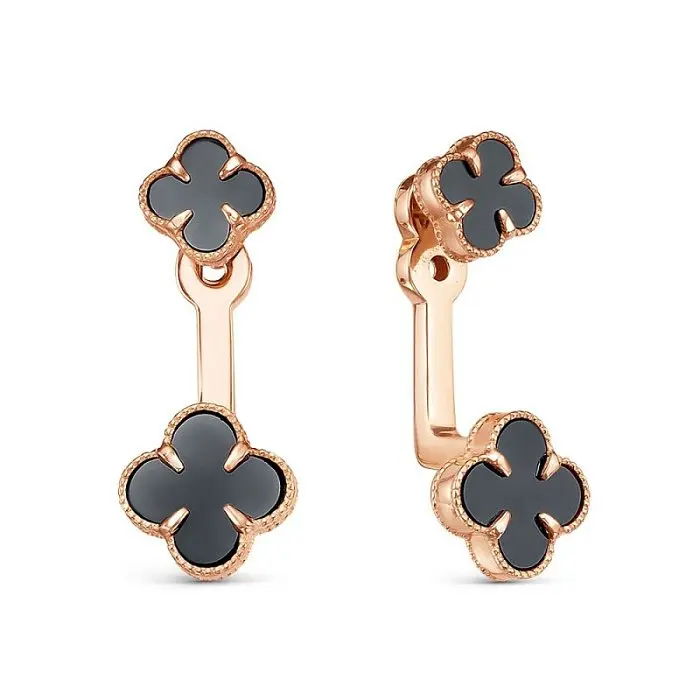 Серьги пуссеты из красного золота