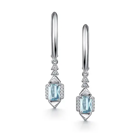 Серьги подвесные из серебра