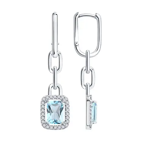 Серьги подвесные из серебра