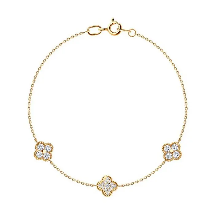 Браслет декоративный из красного золота