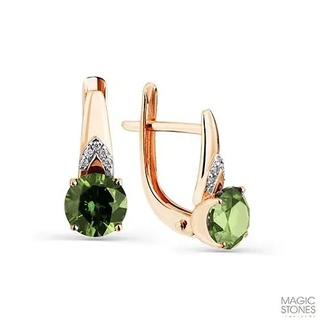 Серьги с английским замком из красного золота