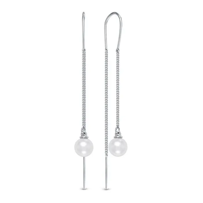 Серьги цепочки из серебра