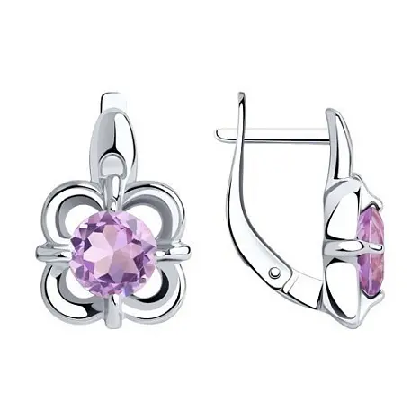 Серьги с английским замком из серебра