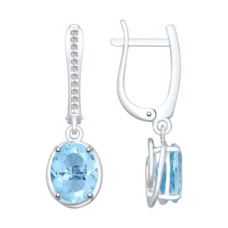 Серьги подвесные из серебра