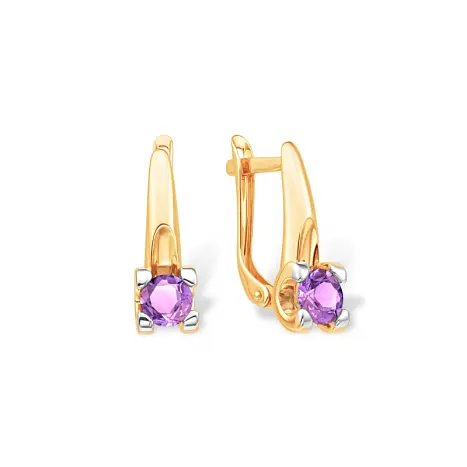 Серьги с английским замком из красного золота