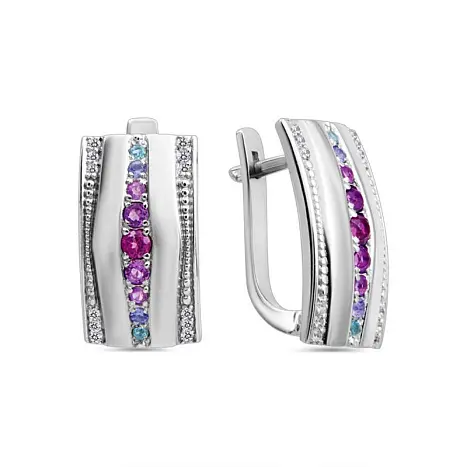 Серьги с английским замком из серебра