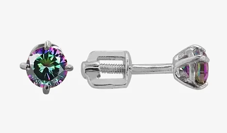 Серьги пуссеты из серебра