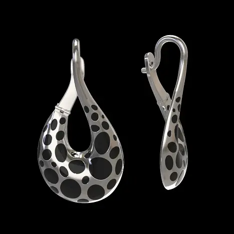 Серьги с английским замком из серебра