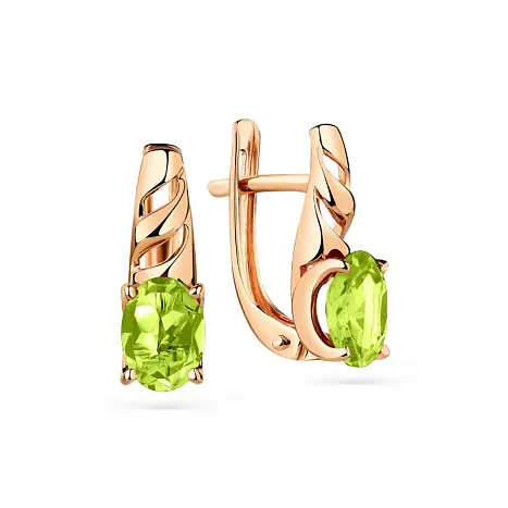 Серьги с английским замком из красного золота