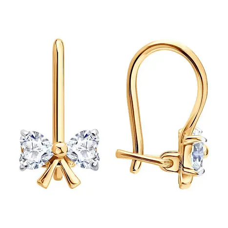 Серьги детские из красного золота