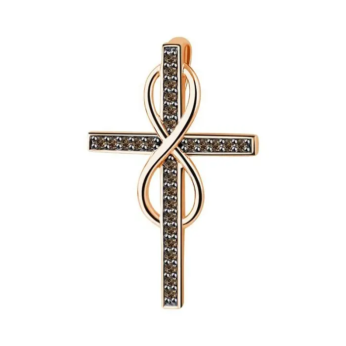 Подвеска декоративный крест из позолоты вид 1