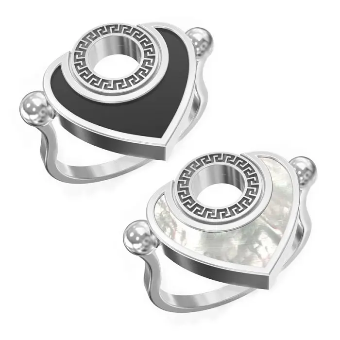 Кольцо декоративное из белого золота