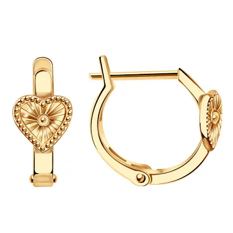Серьги детские из красного золота