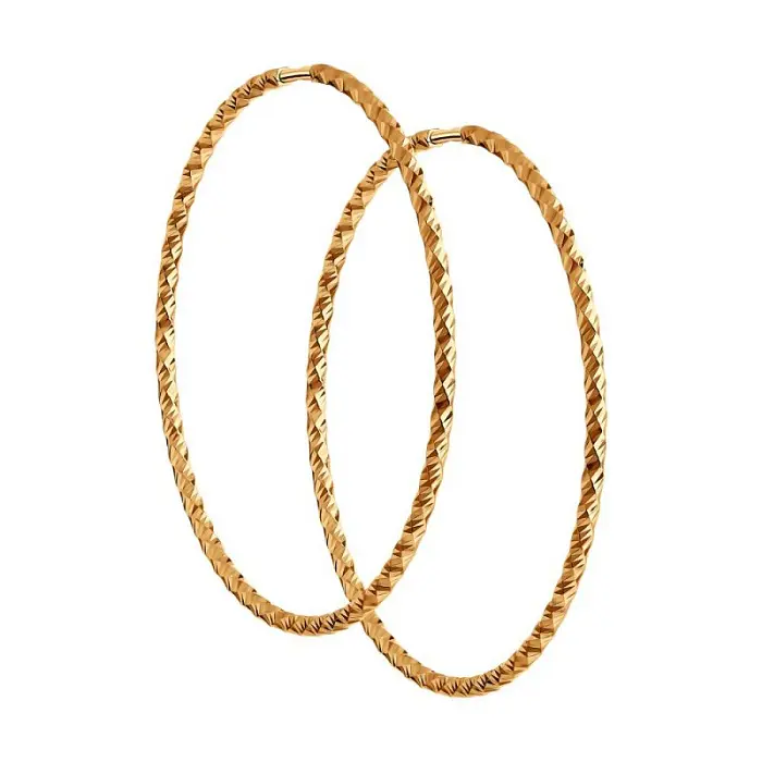 Серьги конго из красного золота