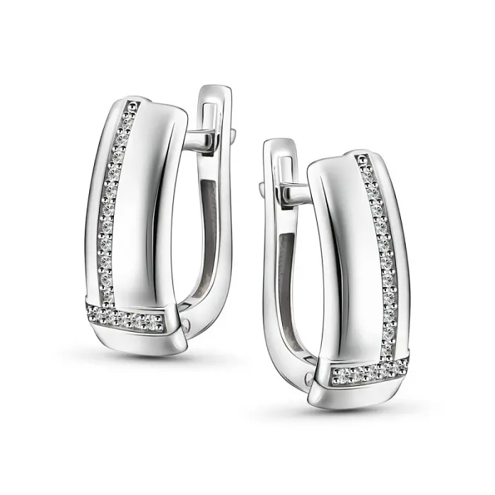 Серьги с английским замком из серебра