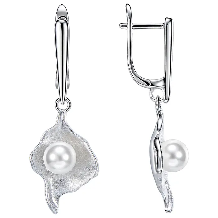 Серьги подвесные из серебра