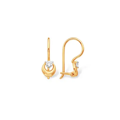 Серьги детские из красного золота