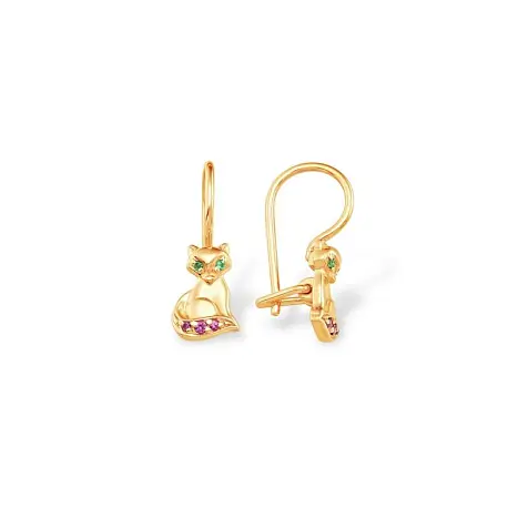 Серьги детские из красного золота