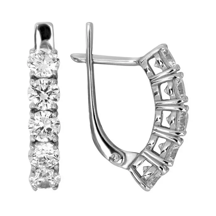 Серьги с английским замком из серебра