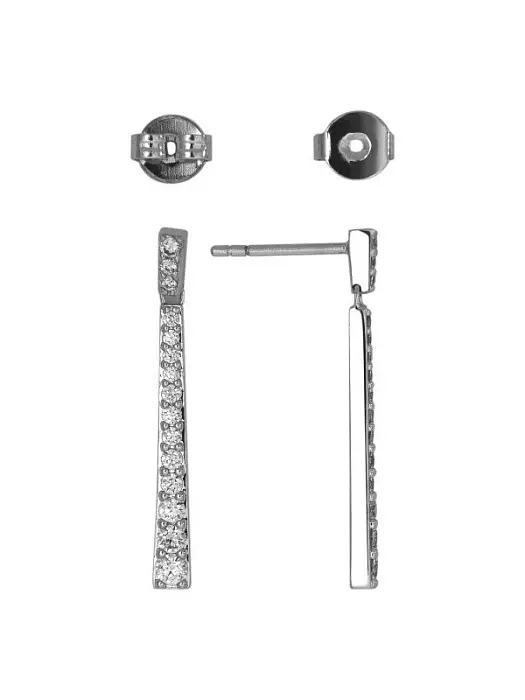 Серьги подвесные из серебра