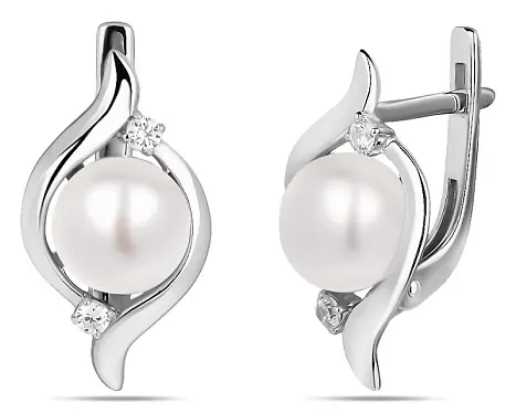 Серьги с английским замком из серебра