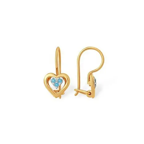 Серьги детские из красного золота
