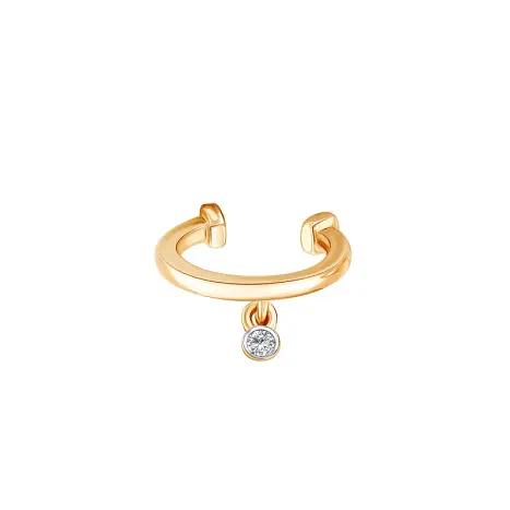 Серьги одиночные из красного золота