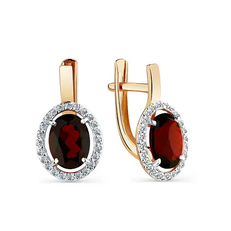 Серьги с английским замком из красного золота