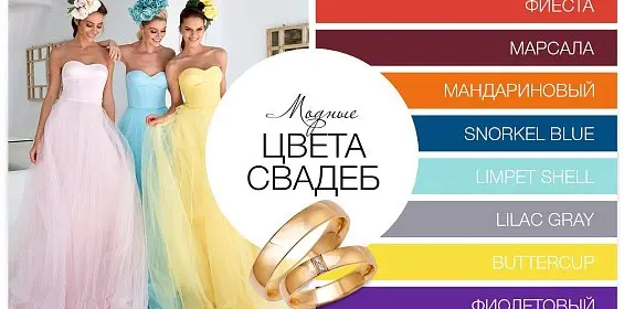 Модные цвета свадеб
