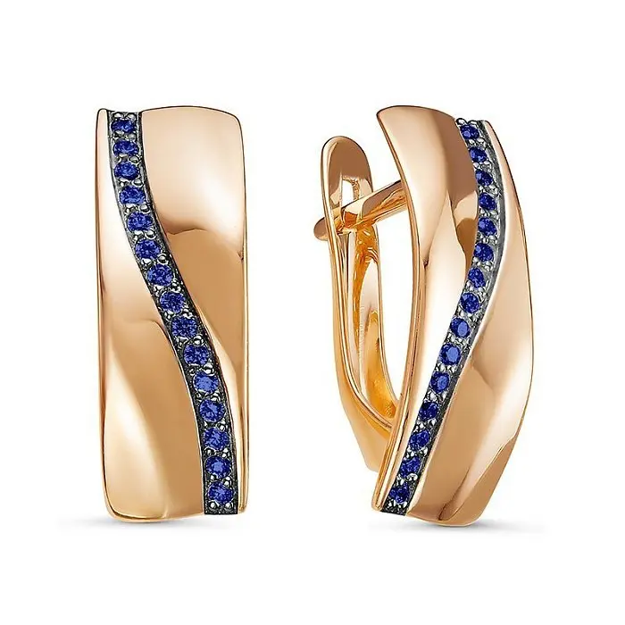 Серьги с английским замком из красного золота