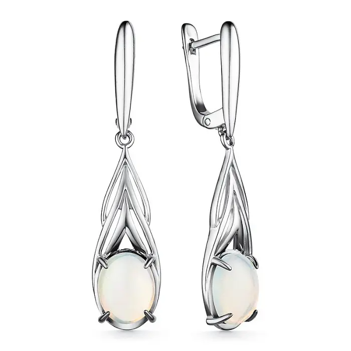 Серьги подвесные из серебра