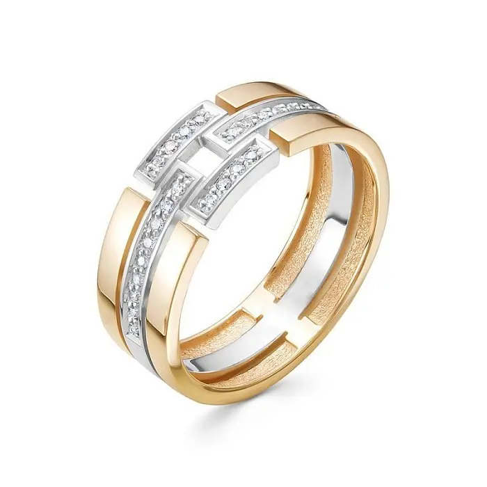 Кольцо декоративное из комбинированного золота