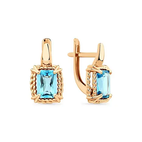 Серьги с английским замком из красного золота