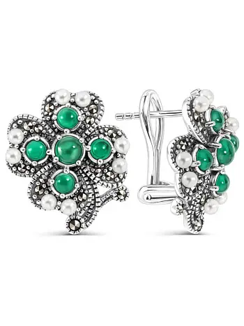 Серьги с английским замком из серебра