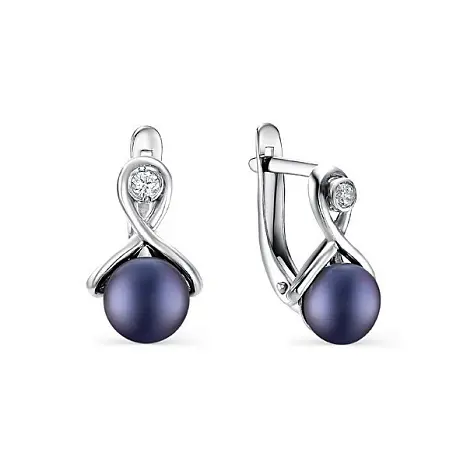 Серьги с английским замком из серебра