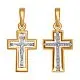 Подвеска крест из комбинированного золота