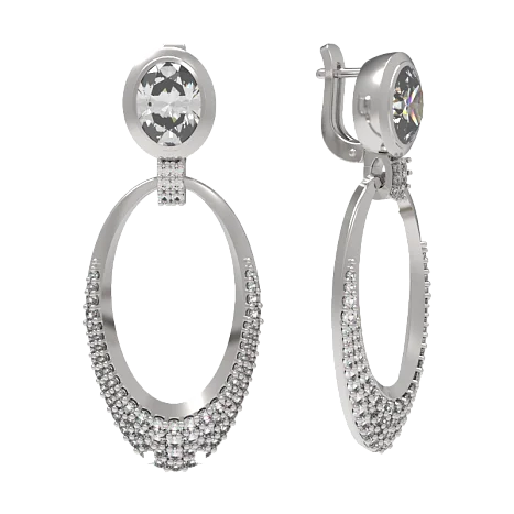 Серьги подвесные из серебра