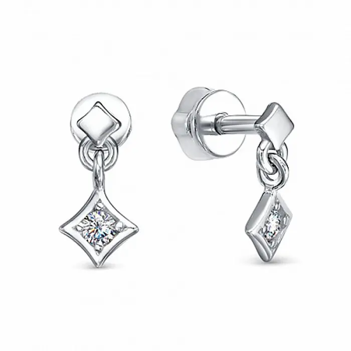 Серьги пуссеты из серебра