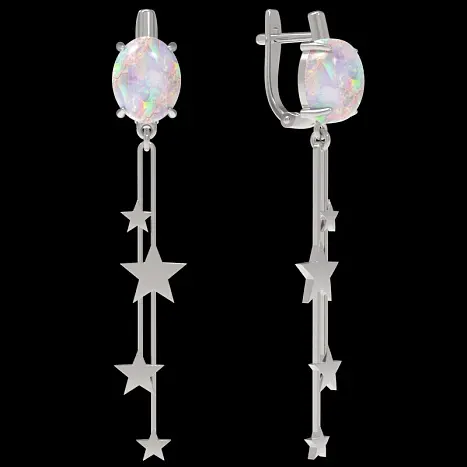 Серьги подвесные из серебра