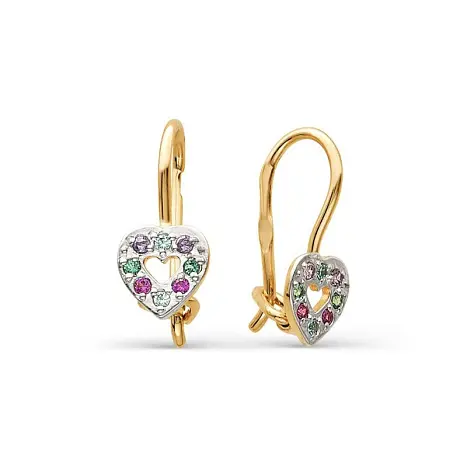 Серьги детские из красного золота
