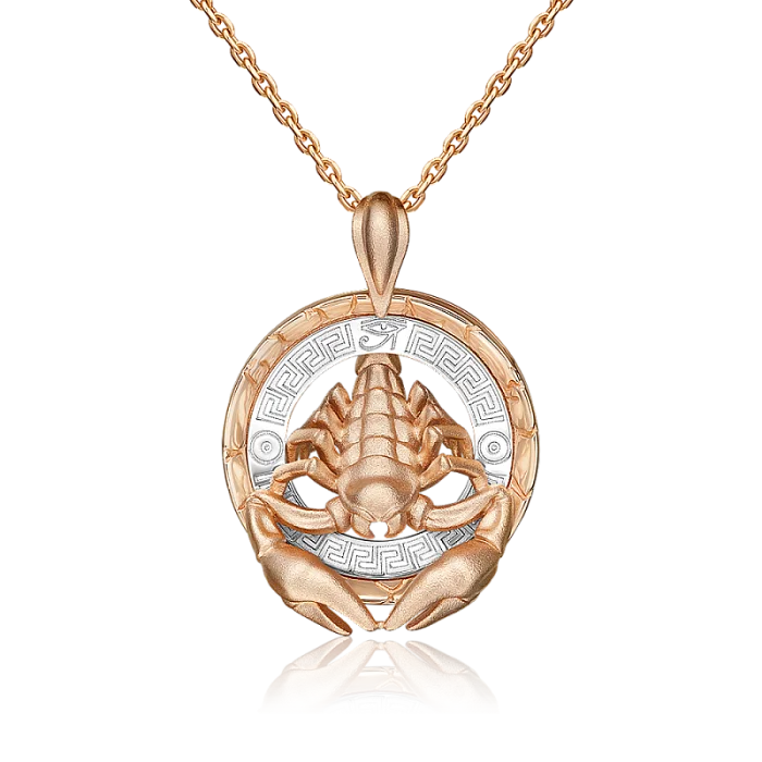 Подвеска знак зодиака из комбинированного золота