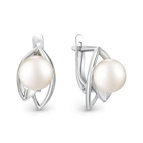 Серьги с английским замком из серебра