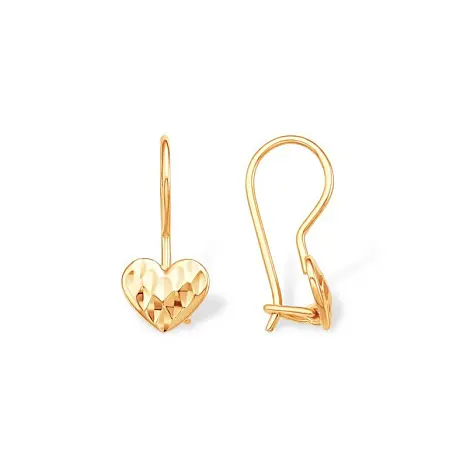 Серьги детские из красного золота