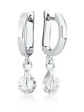 Серьги подвесные из серебра