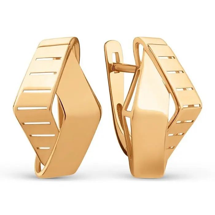 Серьги с английским замком из красного золота