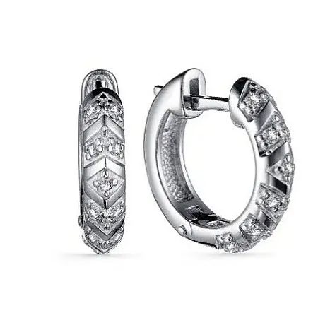 Серьги с английским замком из серебра