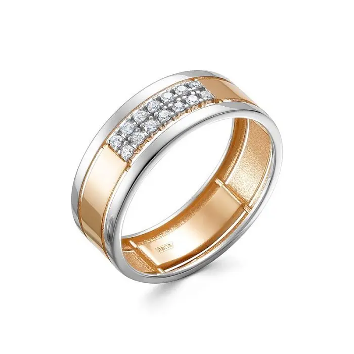 Кольцо декоративное из комбинированного золота