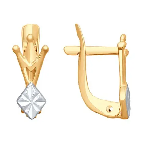 Серьги детские из красного золота