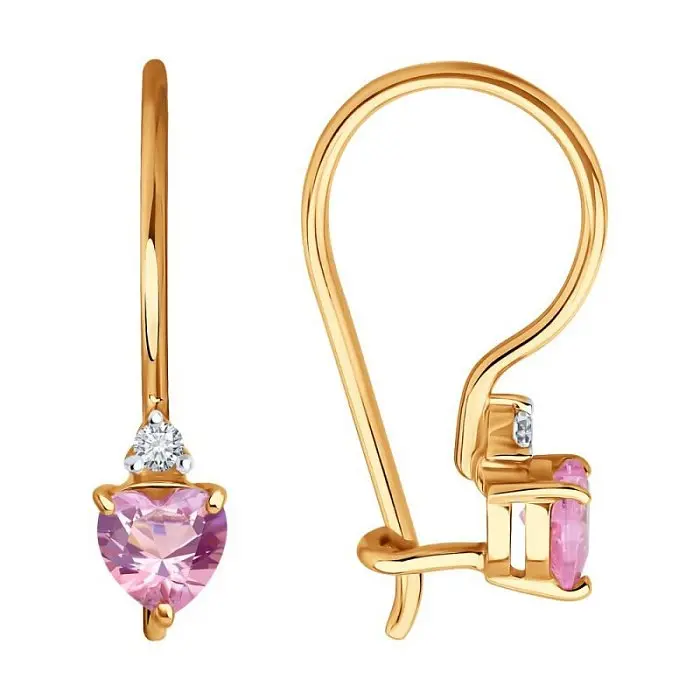 Серьги детские из красного золота