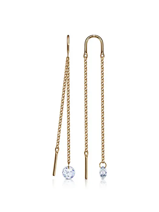 Серьги цепочки из красного золота